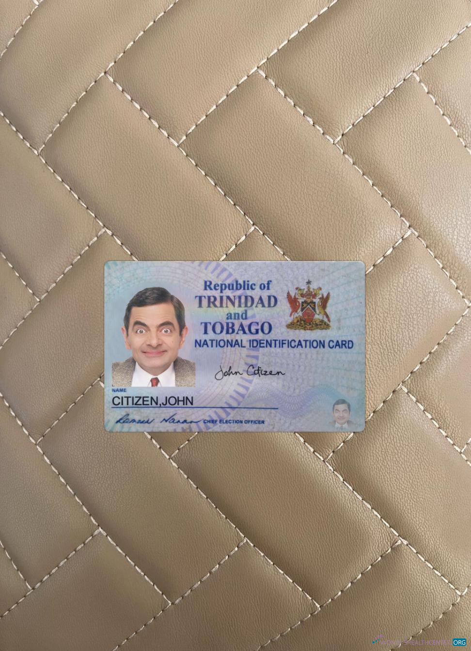 Download Trinidad and Tobago ID card 2016 present photolook front Photoshop template